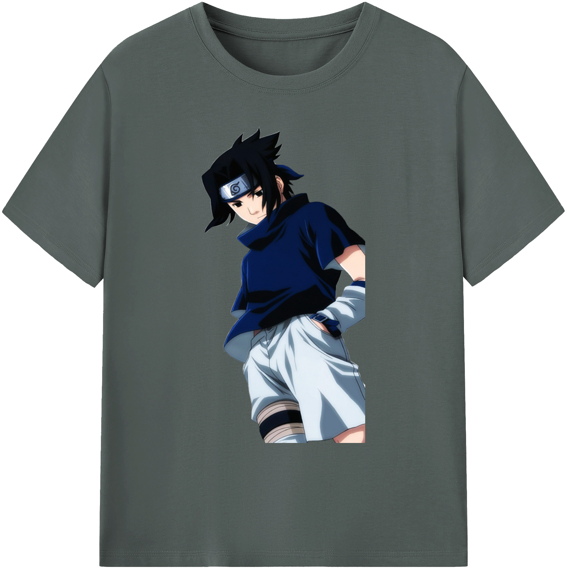 （画像用） NARUTO -ナルト- うちは サスケ Uchiha Sasuke 綿100％ メンズ半袖Tシャツ｜肌触りやわらか＆通気性